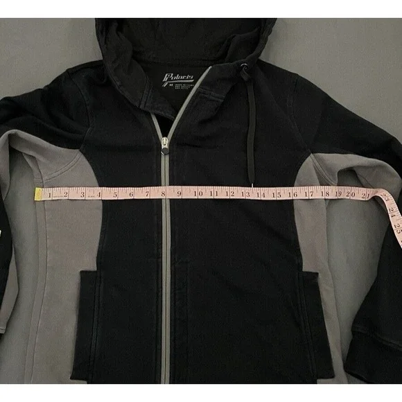 Polaris Jacket Womens Medium Black Gray Full Zip Hoodie Sweatshirt Long Sleeve - Picture 10 of 12